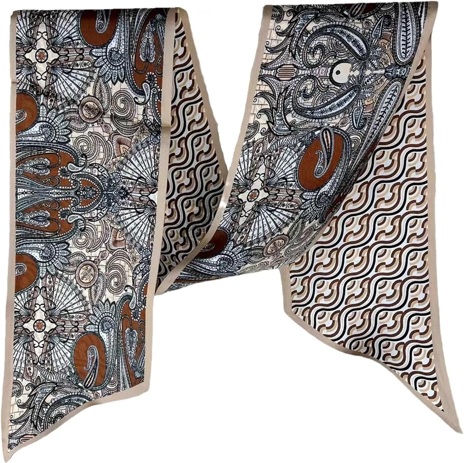 100% Mulberry Silk Ribbon Scarf for Hair Beach Head Wraps for Women Handbag accessories Necktie