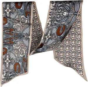 100% Mulberry Silk Ribbon Scarf for Hair Beach Head Wraps for Women Handbag accessories Necktie