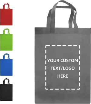 100 PCS Custom Tote Bags, Personalized Custom Reusable Grocery Bags with Business Logo,Text,image
