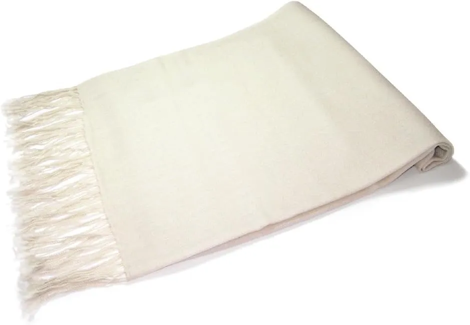 100% Wool Pashmina Solid Scarf CREAM Color Womens Shawl Wrap Scarves
