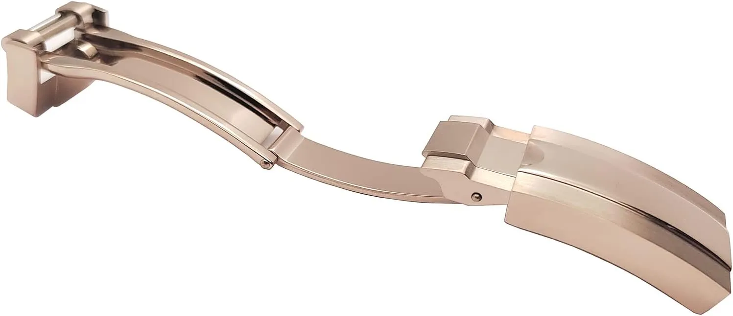 16mm Stainless steel Buckle Depolyant Clasp Compatible with Rolex Daytona Submariner GMT Datejust series watch Band Strap