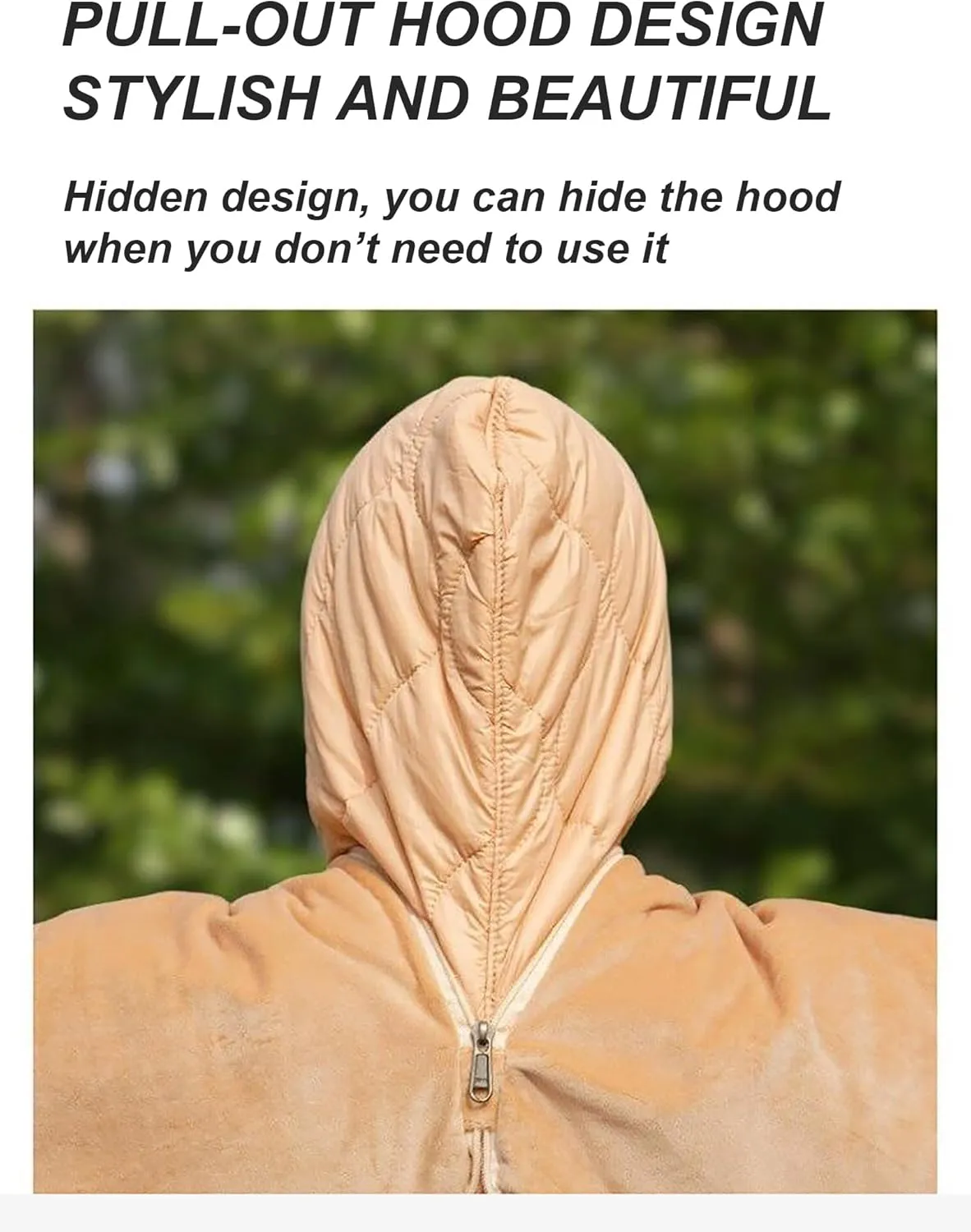 2024 Winter Blanket Poncho, Warm Wearable Hooded Poncho Sleeping Bags, Ultralight Water-Resisitant Coat Cloak Camping Blanket, for Outdoor Use