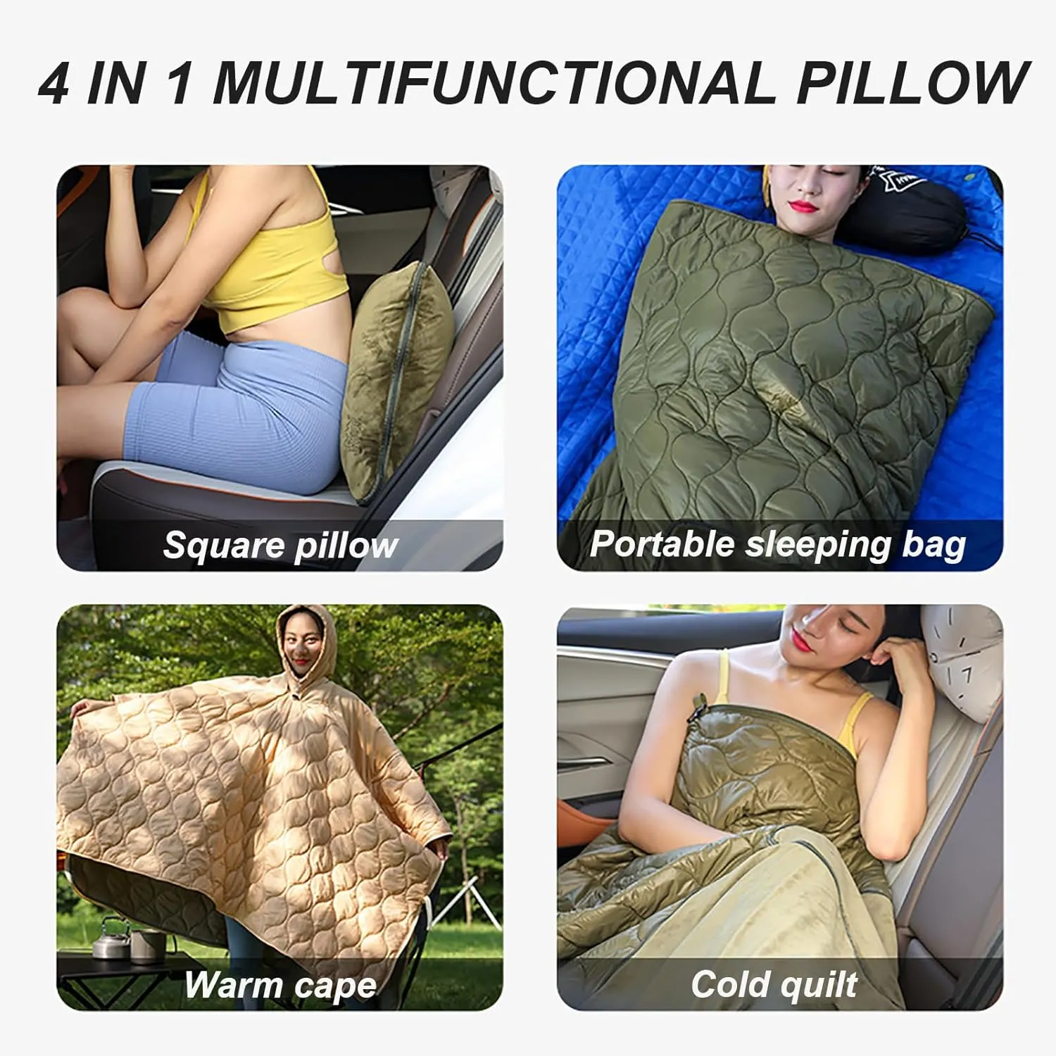 2024 Winter Blanket Poncho, Warm Wearable Hooded Poncho Sleeping Bags, Ultralight Water-Resisitant Coat Cloak Camping Blanket, for Outdoor Use