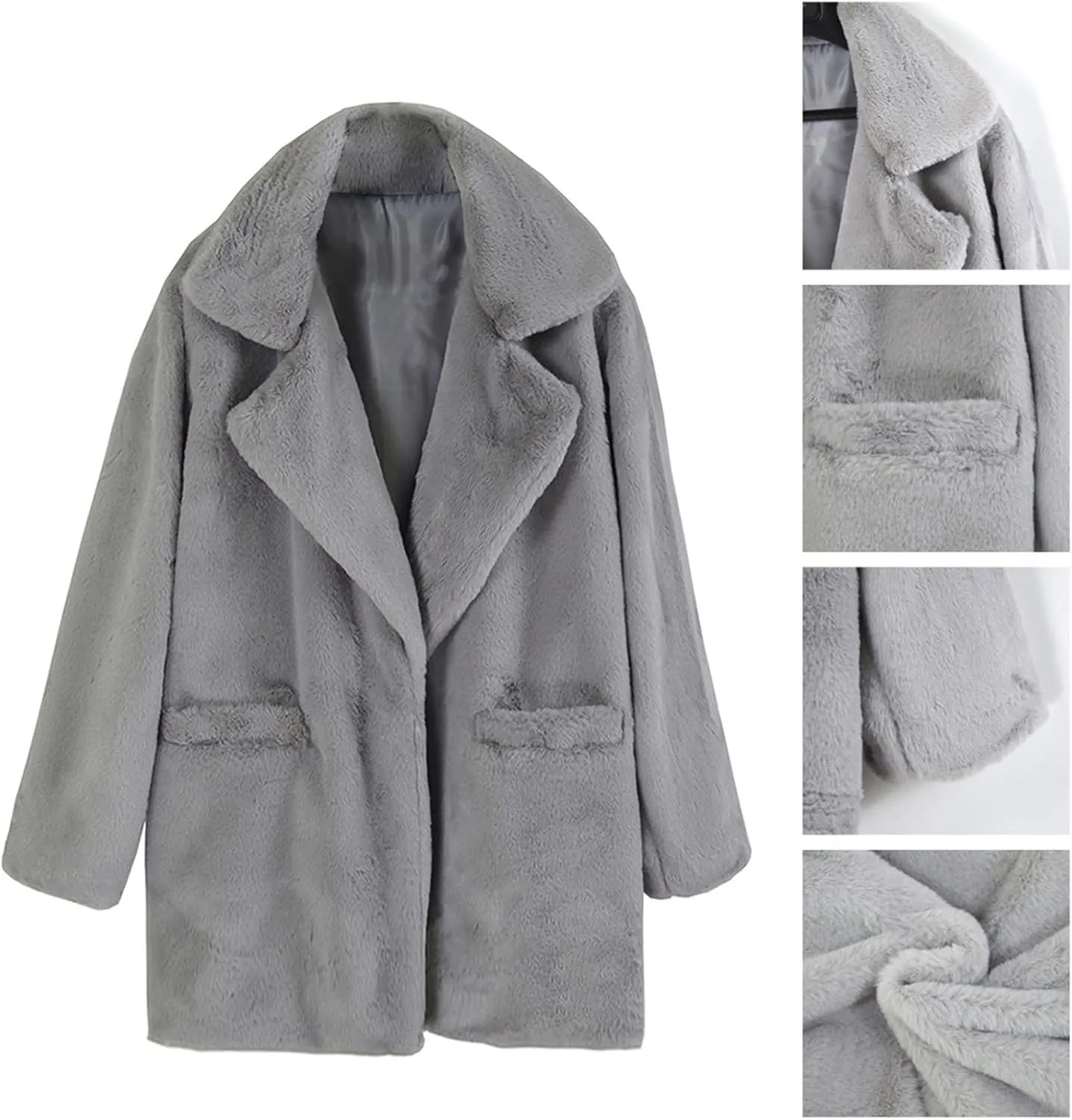 2024 Women's Overcoat Thickened Cardigan Winter Double Faced Fleece Jackets Lapel Snow Coat Elegant Shacket Soft Outwear
