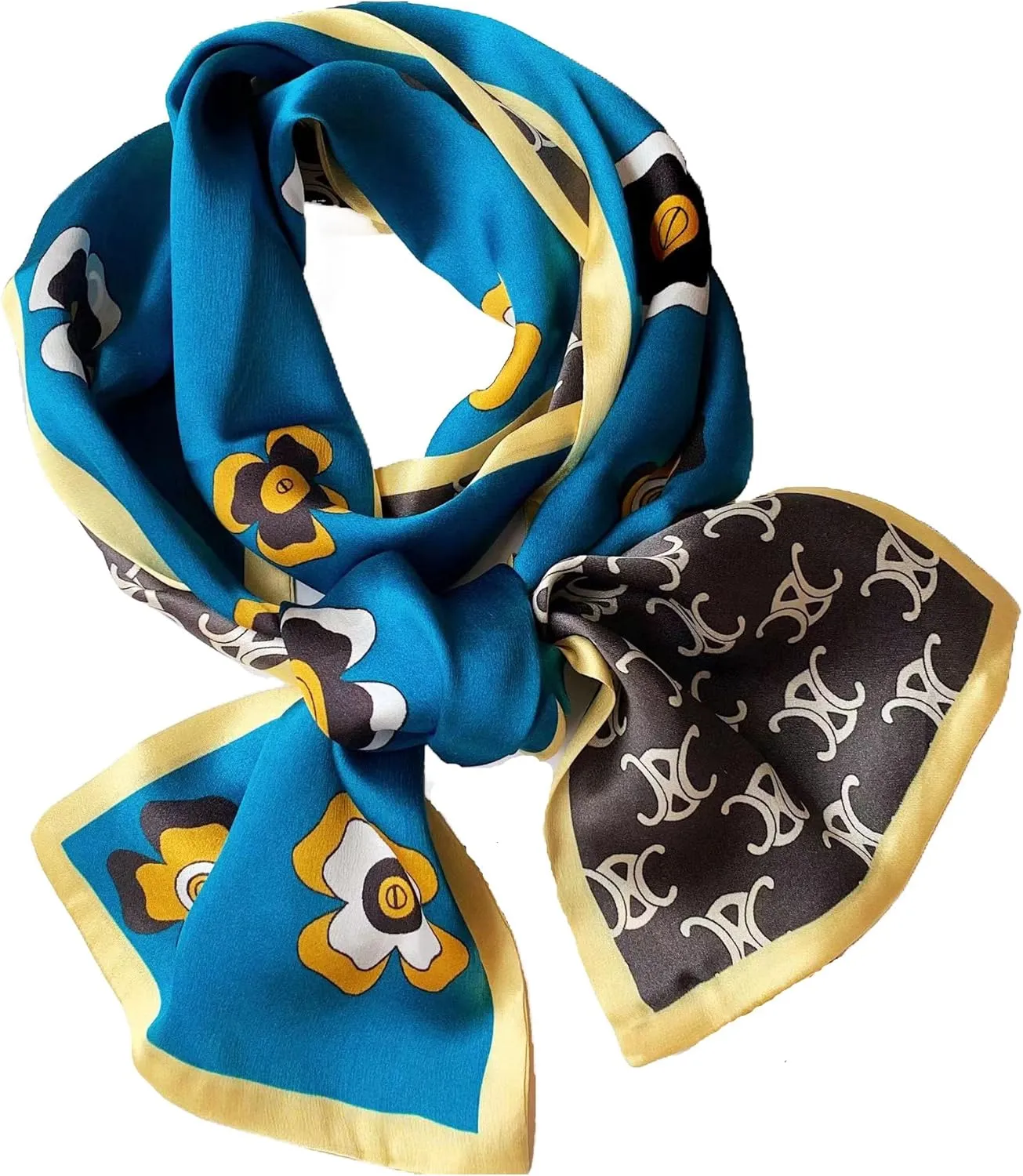 27" and 21" Mulberry Silk Square Scarf for Women- Head Scarf, Bandana, and Neck Scarf