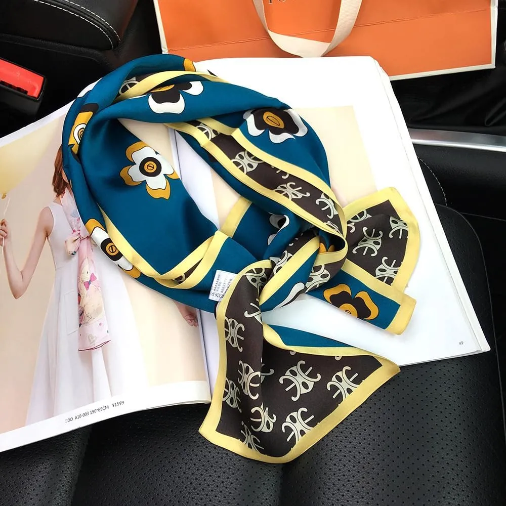 27" and 21" Mulberry Silk Square Scarf for Women- Head Scarf, Bandana, and Neck Scarf