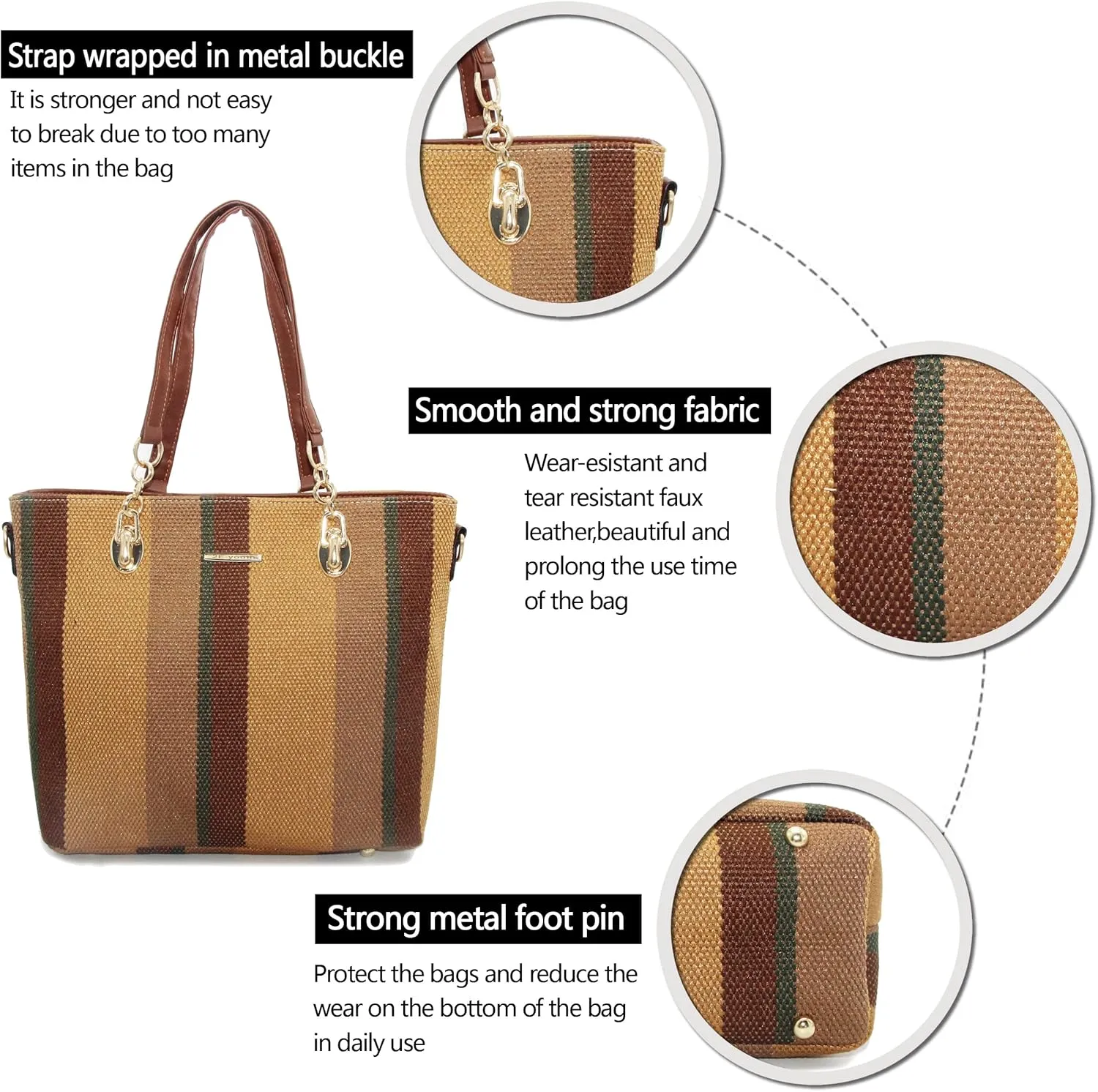 2E-youth Designer Purses and Handbags for Women Satchel Shoulder Bag Tote Top Handle Bag