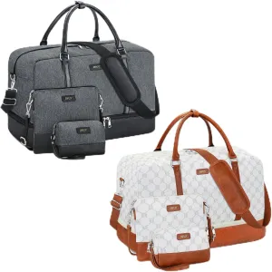 3PCS Weekender Bag for Women Overnight Bag Travel Bag Carry on Duffle Bag with Shoe Compartment Fit 21.5" Laptop