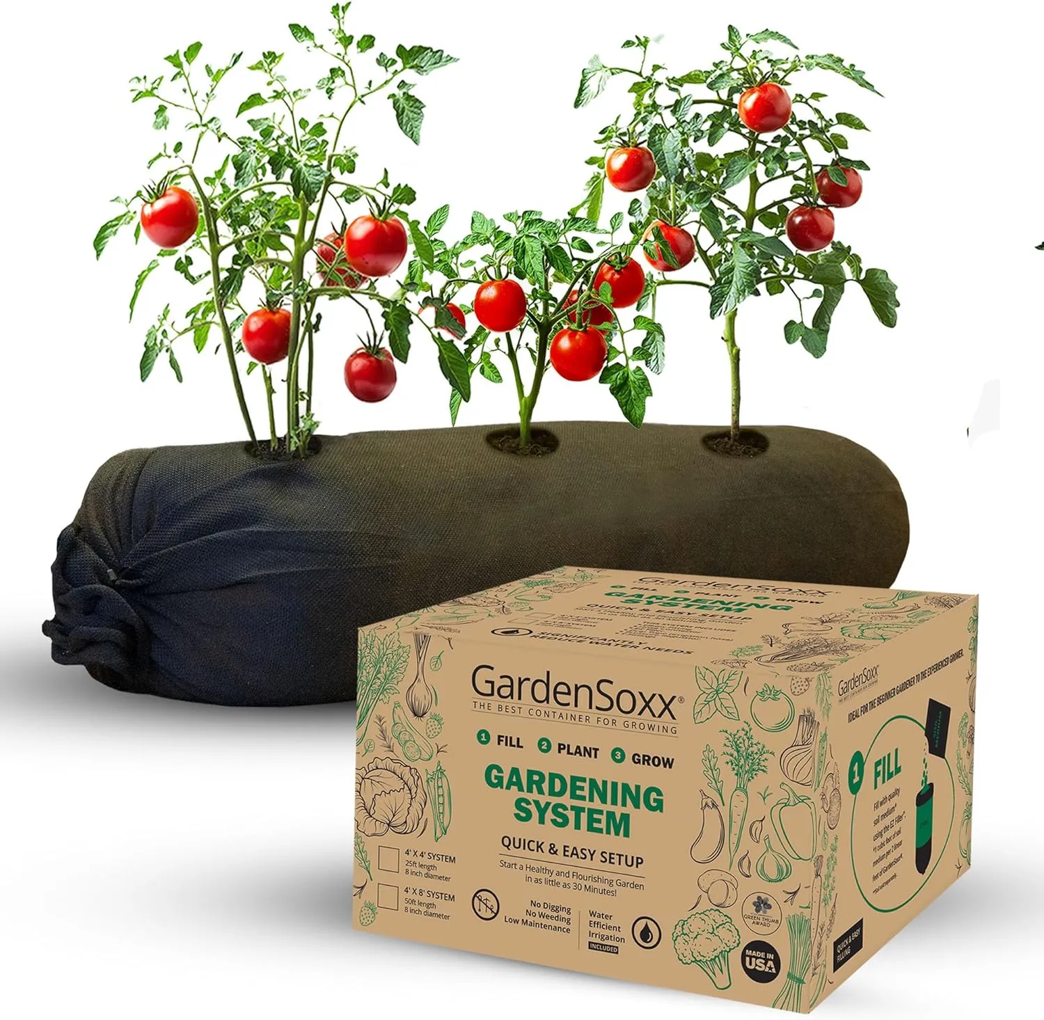 4x8 50ft Tubular Fabric Plant Pots with Full Drip Irrigation System - Heavy Duty Mesh for Optimal Airflow, Customizable up to 32 sqft Garden for Fruit, Vegetables and Flowers