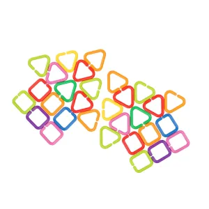 70pcs Geometric Linking Rings for Sensory Development Colorful Linking Chains for Stroller Educational Links for Teething and Fine Motor Skills for Boys