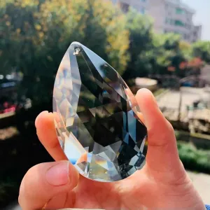 76MM Angel Tear Crystal Faceted Prism Suncatcher Chandelier Pendant Hanger