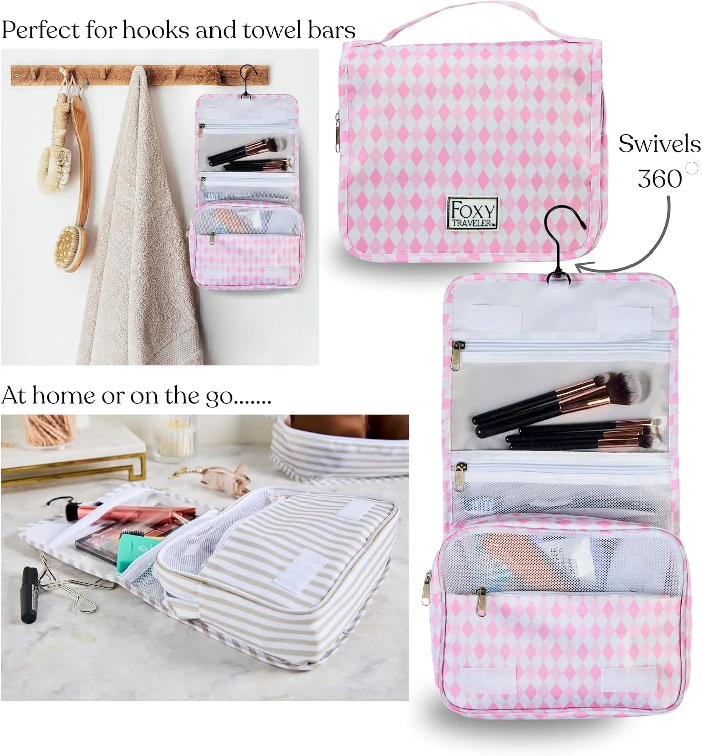 9 Piece Set Packing Cubes - Suitcase Organizer, Cute Packing Cubes, Travel Bag Organizer Luggage, Toiletry & Makeup Bag, Gifts for Women, Teachers and Gradutes- Pink