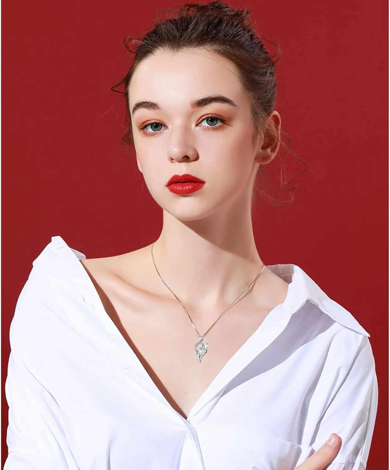 925 Sterling Silver Always My Daughter&Sister Forever My Friend Double Love Heart Pendant Necklace, Mother Daughter Bracelet Jewelry Gifts for Sister Women Couples Wife Mom Girlfriend