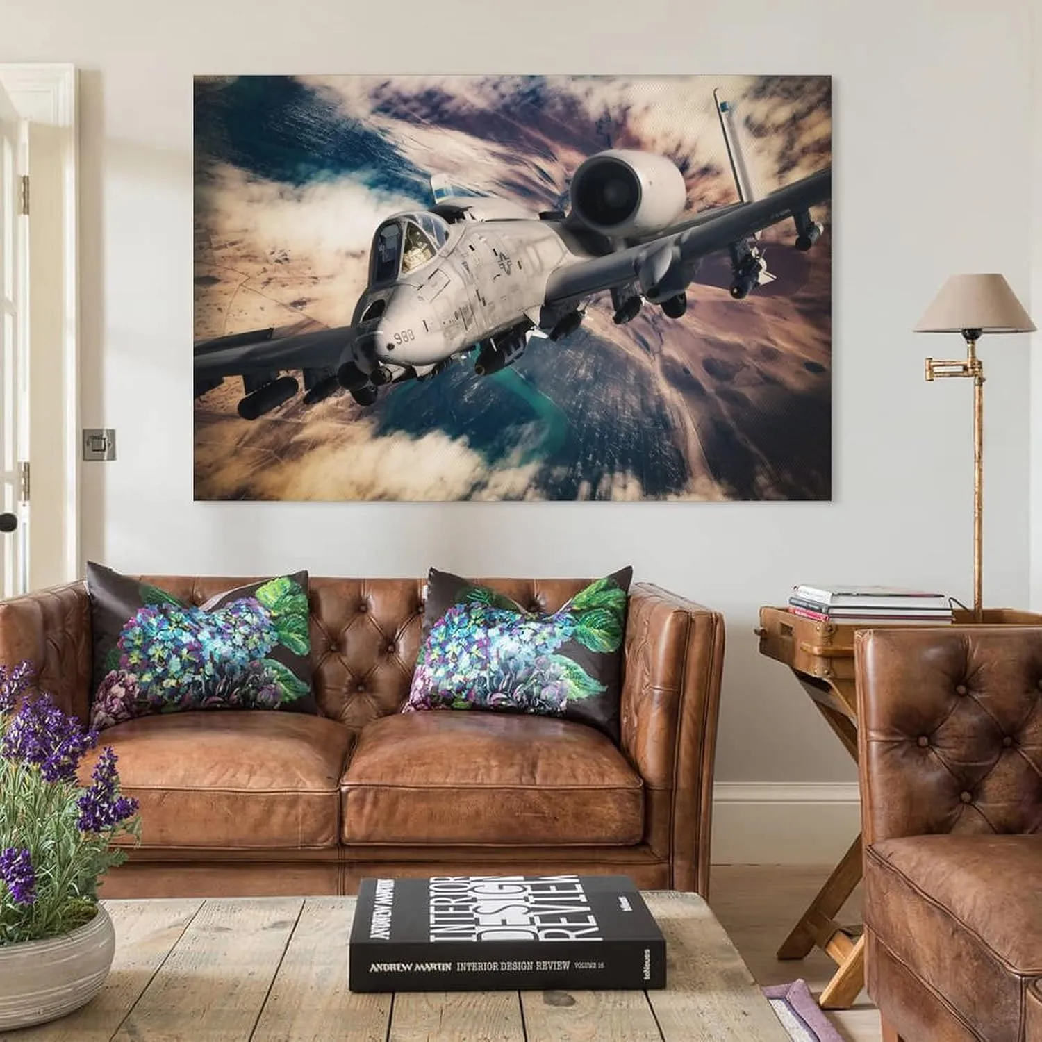 A-10 Aircraft Canvas Wall Art Thunderbolt II A-10 Attack Plane Decor Warthog Jet Fighter Poster Canvas Wall Art Prints for Wall Decor Room Decor Bedroom Decor Gifts 08x12inch(20x30cm) Unframe-style