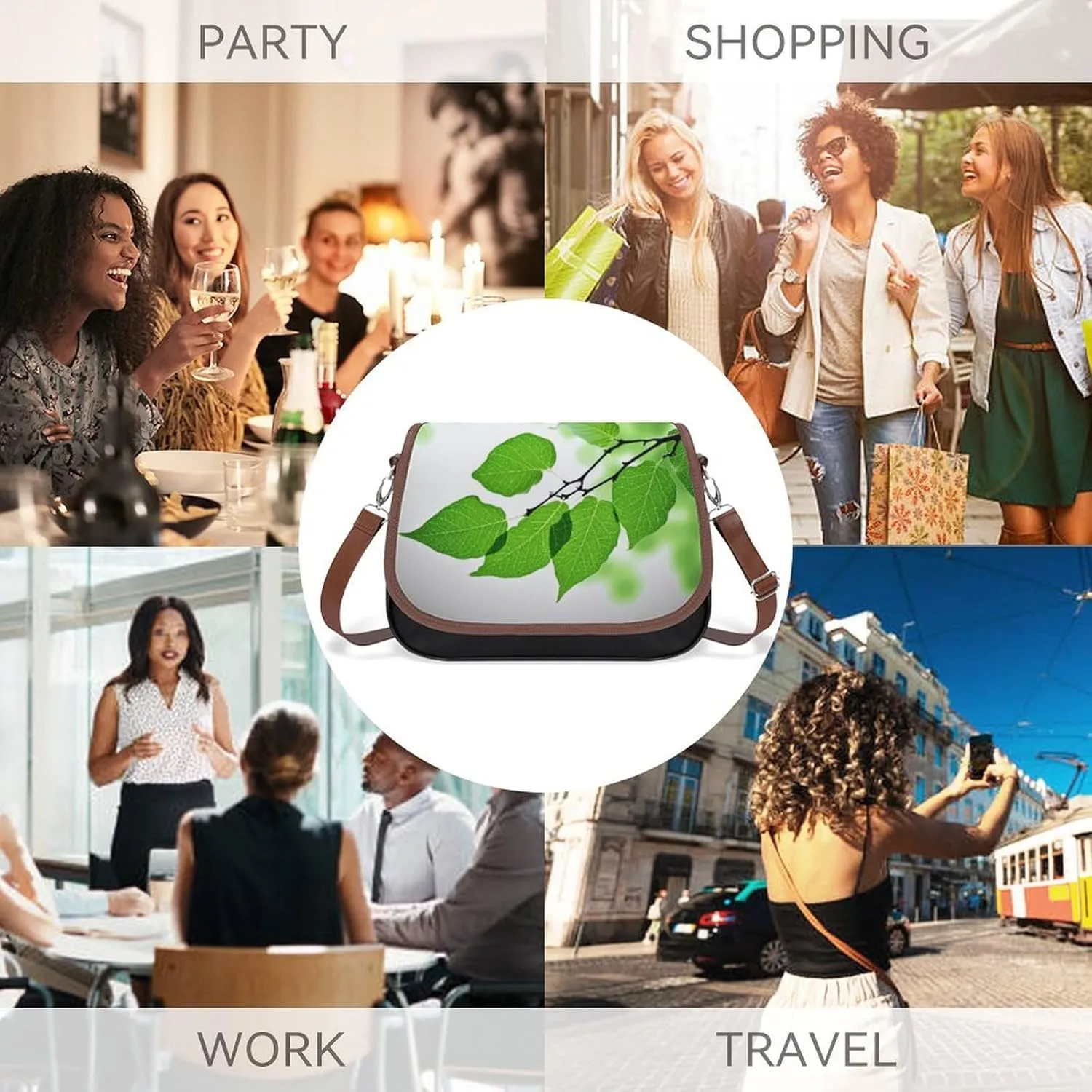 A Drink Crossbody Bags for Women,PU Leather Tote Bag for Women,Shoulder Bag Purse for Work Shopping Travel
