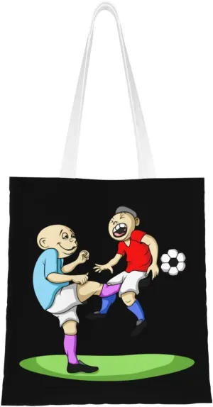 A Soccer Player Accidentally Kicks an Opponent Tote Bag for Women Canvas Tote Bags Reusable Shopping Bags Use For Shopping The Tote Bag,Grocery Bags,DIY Gift Bags