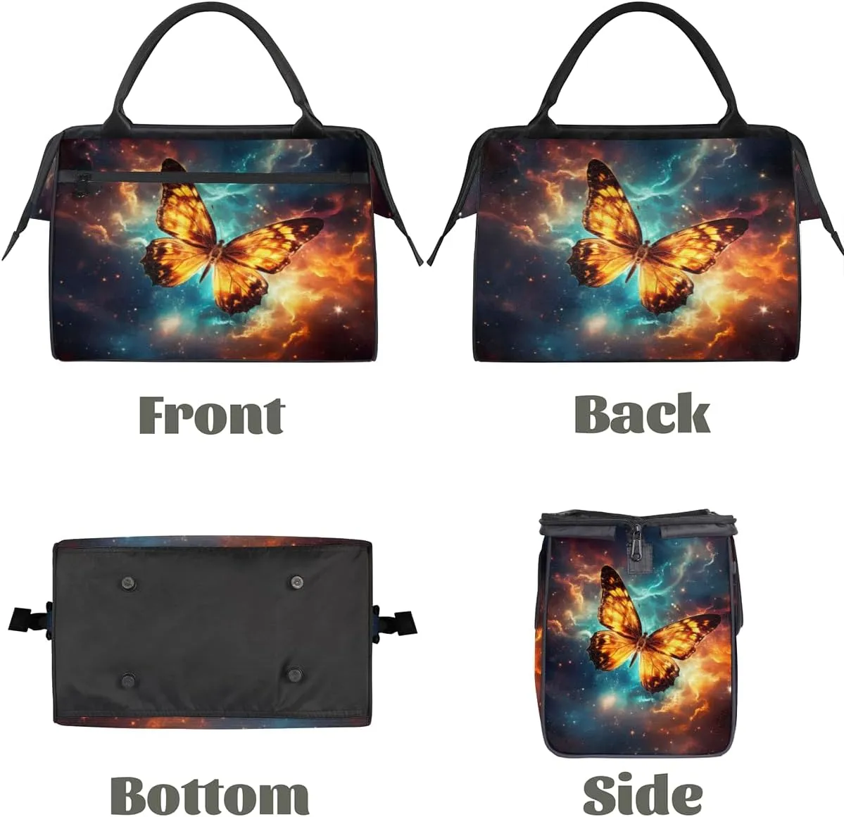 Abstract Color Animal Butterfly Weekender Overnight Bag for Women Waterproof Carry On Travel Duffle Bags with Pocket Lightweight Sports Gym Tote Bag Large Luggage Workout Personal Item Hospital Bags