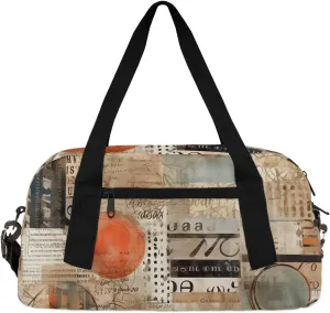 Abstract Newspaper Gym Bag Abstract Gym Bag Wet/Dry Bag With Extra Drawstring Backpack For Travelling To The Gym