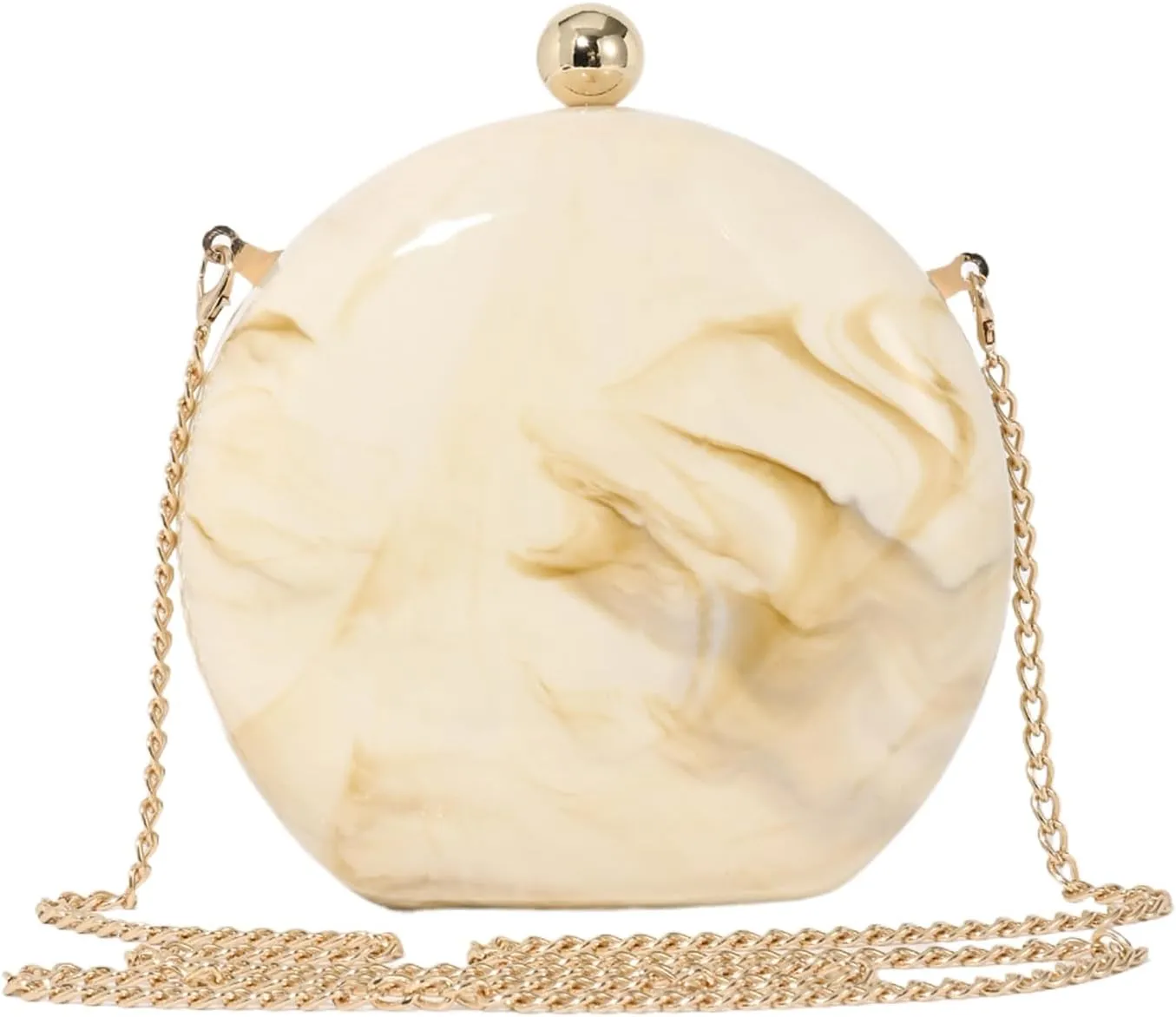 Acrylic Clutch Purse For Women, Designer Handbags Wedding Guest Bag Round Shaped Evening Bag Shell Purse