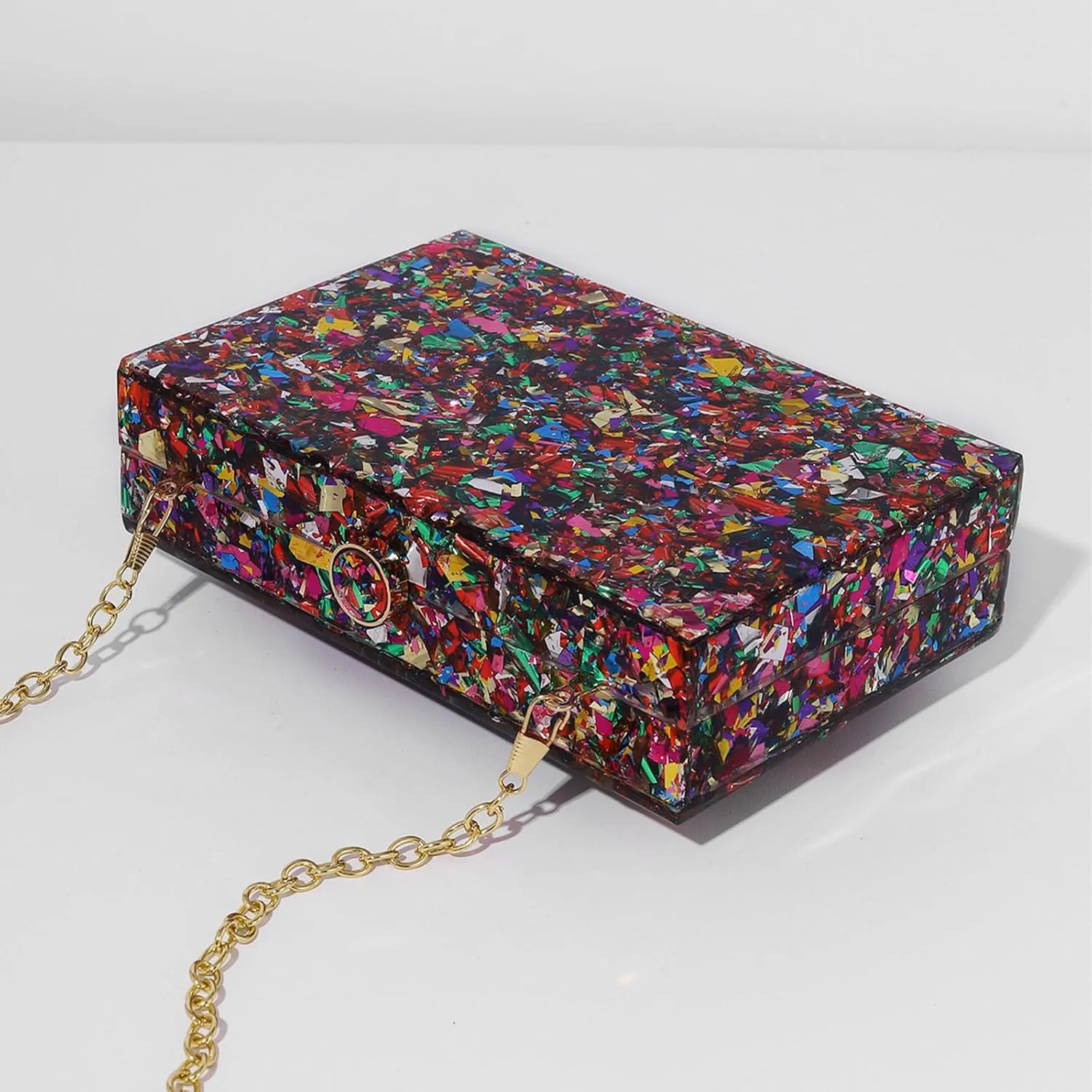 Acrylic Purse Clutch,Wedding Guest Dresses For Women Designer Handbags Multicolor Evening Clutch Box Crossbody Shoulder Bag