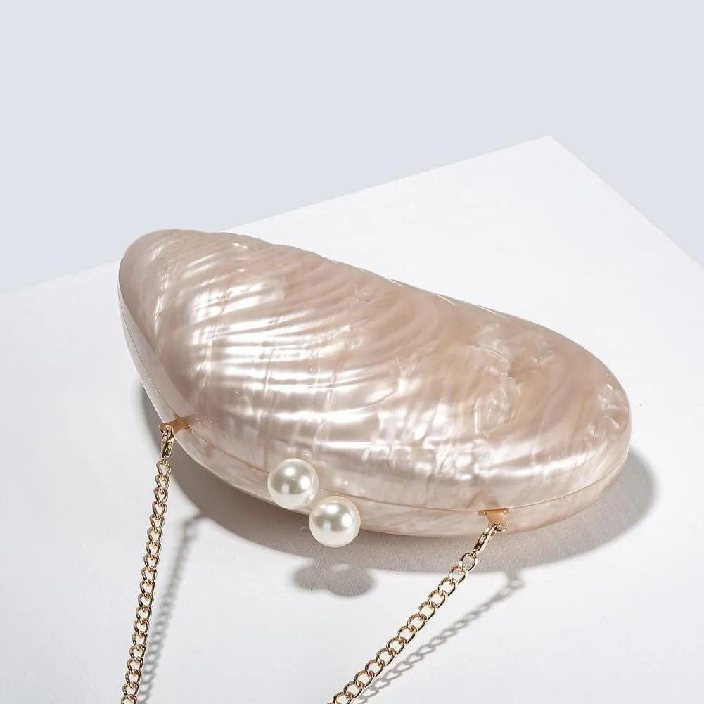 Acrylic Shell Clutch Purse for Women Fashion Acrylic Evening Bag Unique Evening Purse for Wedding Party Prom