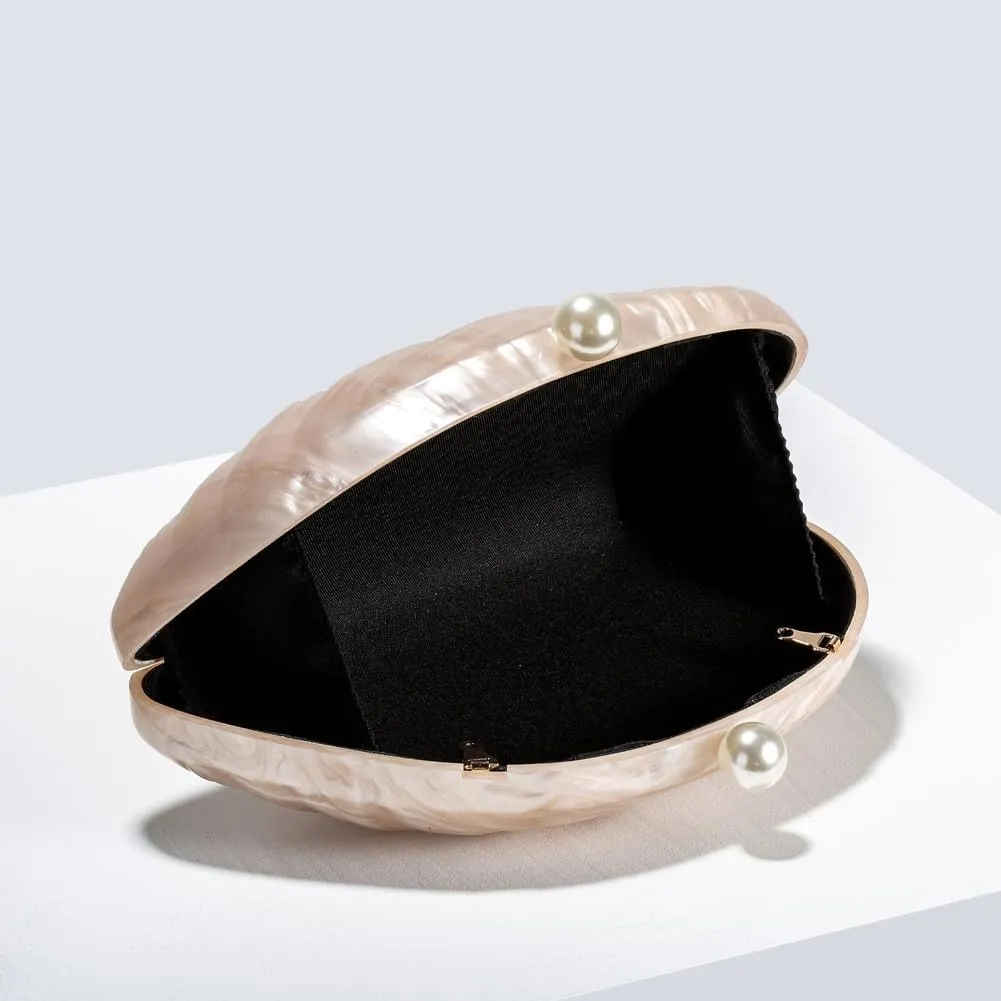 Acrylic Shell Clutch Purse for Women Fashion Acrylic Evening Bag Unique Evening Purse for Wedding Party Prom