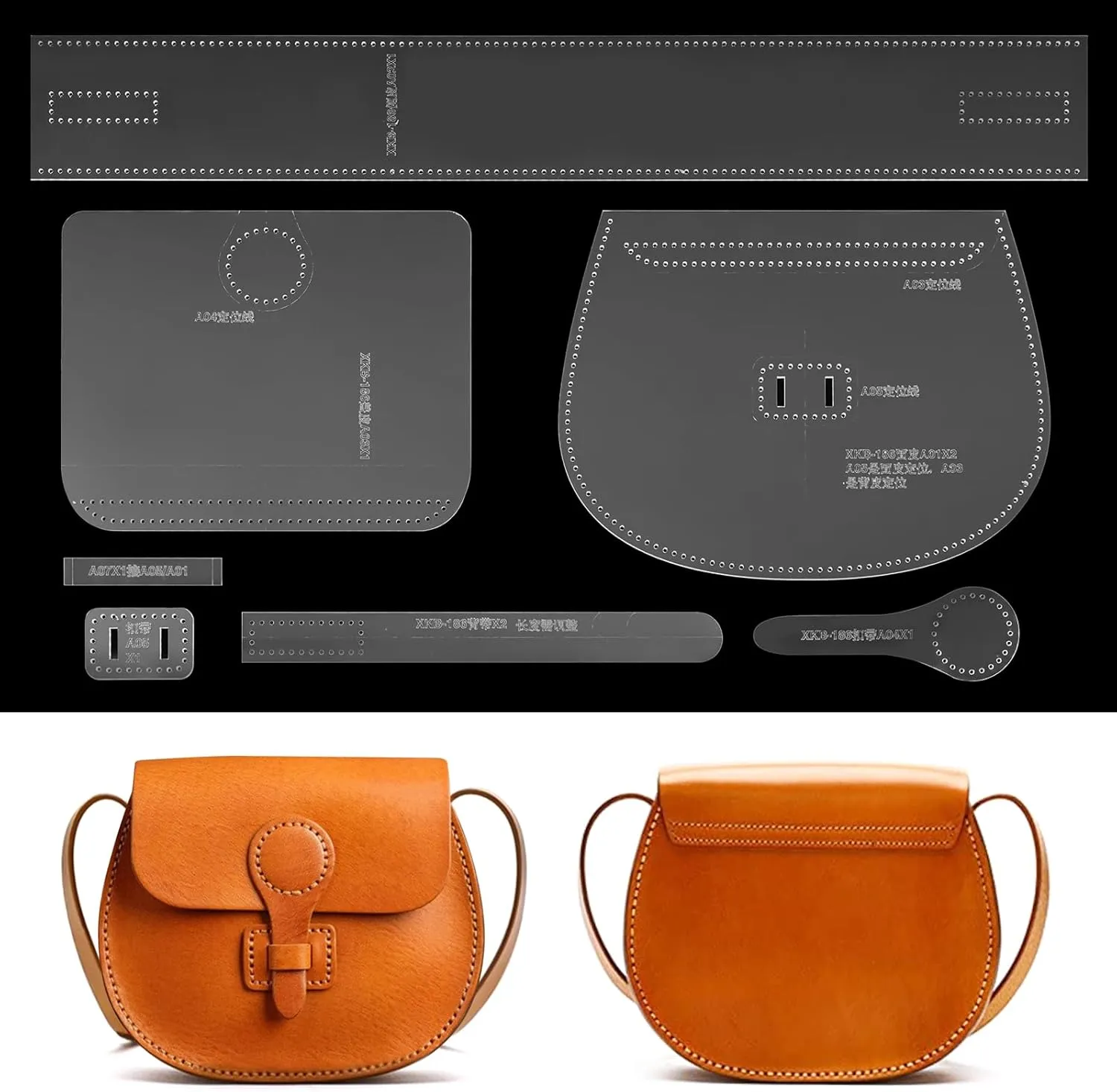 Acrylic Template Leather Pattern for Shoulder Bag Making, Template Kit for Leather Bag