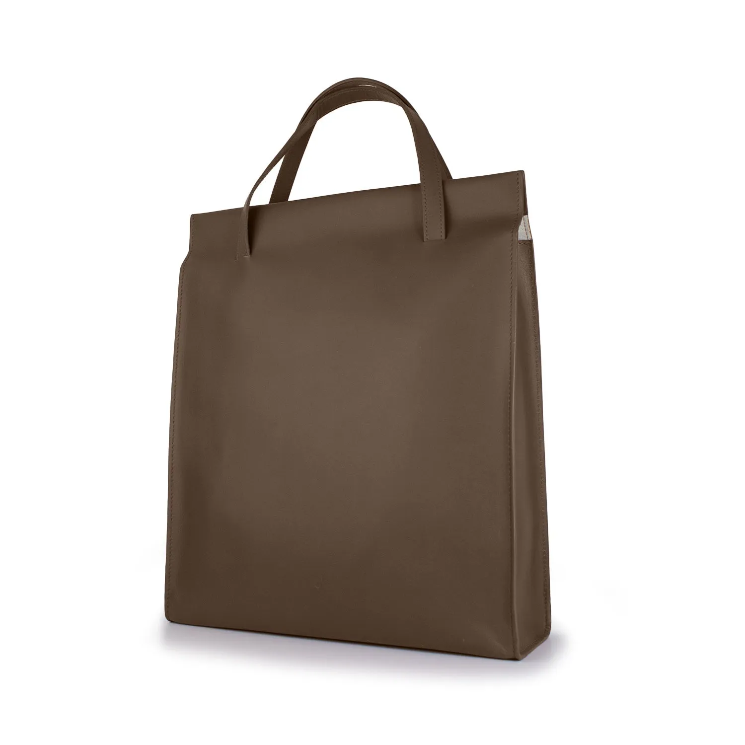 Adjustable Tote Bag in Rust Brown