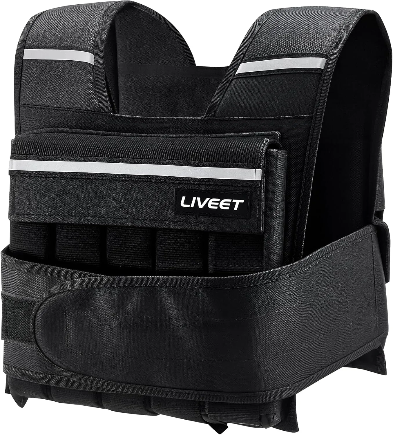Adjustable Weighted Vest for Men Women, 20lb 30lb 45lb 60lb Weight Vest with 20 Removable Weights, Heavy Duty Running Vest with Reflective Strips for Walking Strength Training Calisthenics