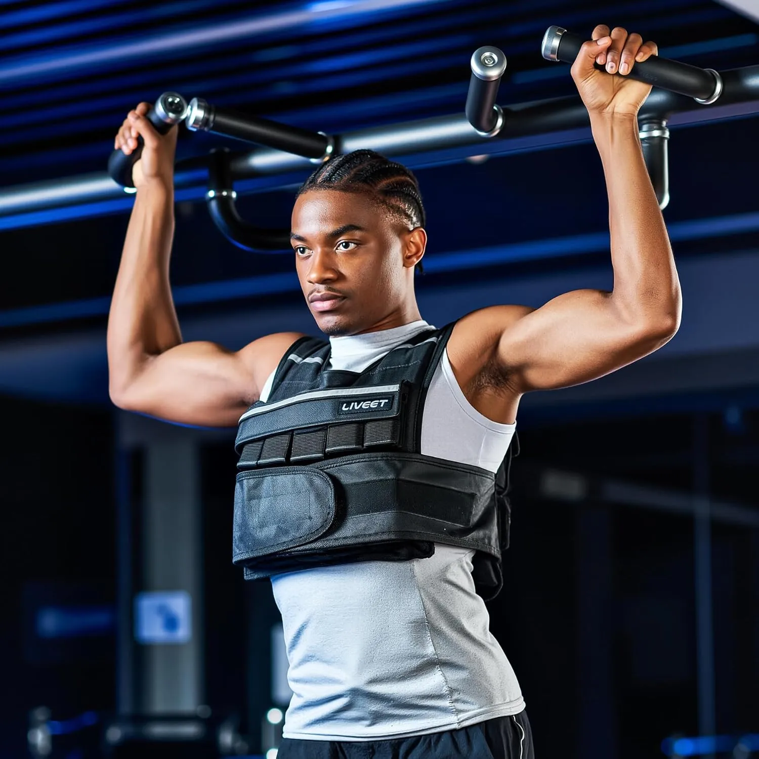 Adjustable Weighted Vest for Men Women, 20lb 30lb 45lb 60lb Weight Vest with 20 Removable Weights, Heavy Duty Running Vest with Reflective Strips for Walking Strength Training Calisthenics