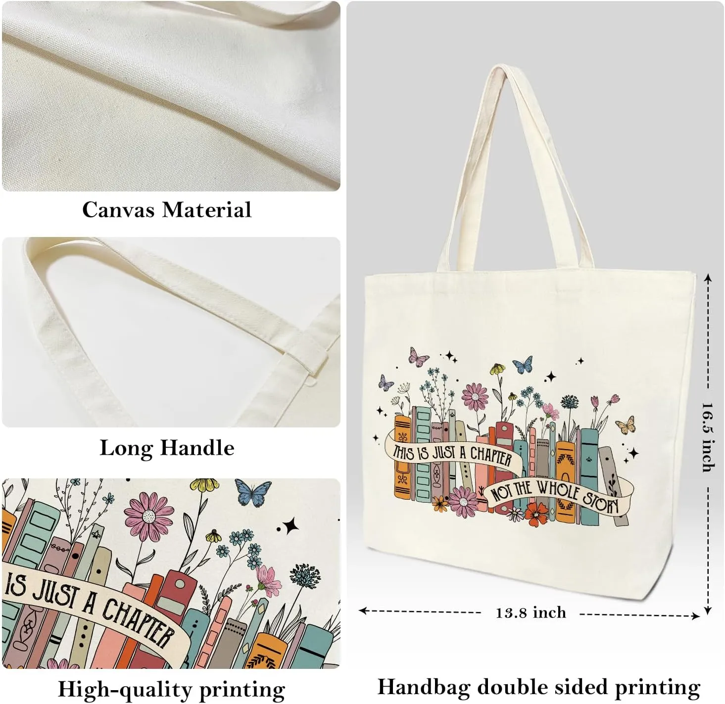 Aesthetic Canvas Tote Bag Cute Reusable Grocery Bags Shopping Tote Bag for Women
