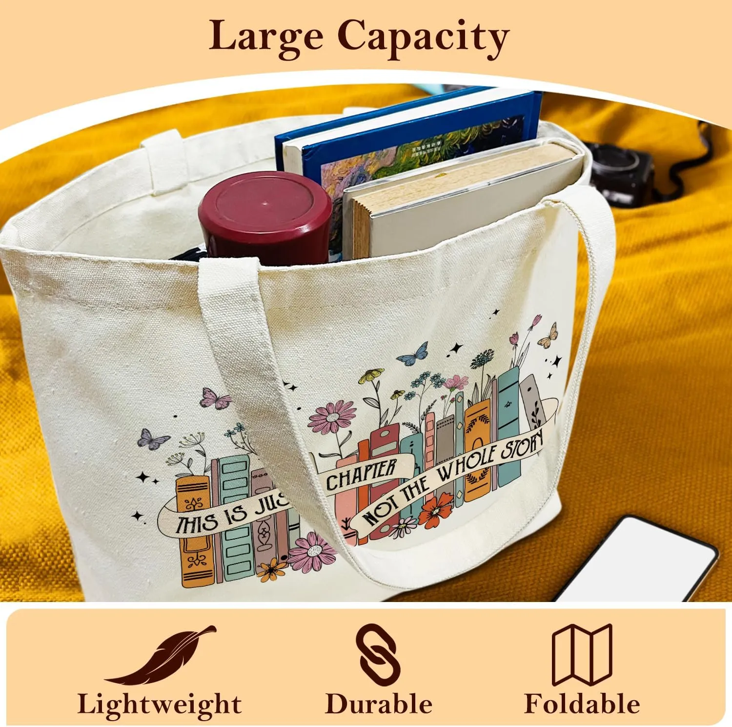 Aesthetic Canvas Tote Bag Cute Reusable Grocery Bags Shopping Tote Bag for Women