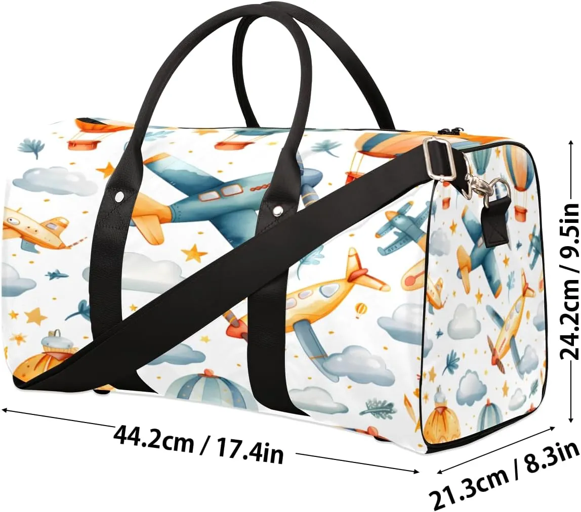Airplane Travel Duffle Bag, Sports Gym Bags for Women Men, Carry On Weekender Overnight Bag, Aircraft Workout Hospital Airplane Trips Bag