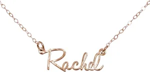 AJ`s Collection Sterling Silver Hammered Personalized Custom Name Necklace Up To 9 Characters in 925, Rose Gold Over 925, or 14k Gold Plate over 925