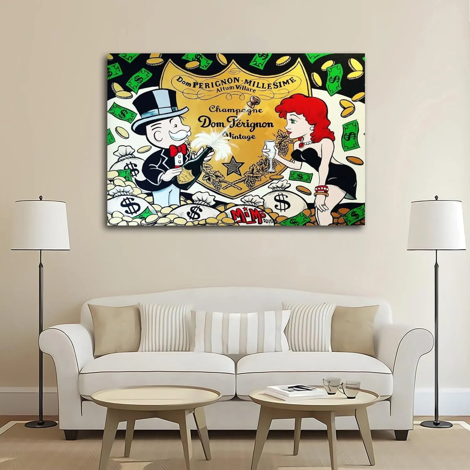 Alec-Monopolys Dom Perignon Canvas Art Poster And Wall Art Picture Print Modern Family Bedroom Decor Posters 24x36inch(60x90cm)