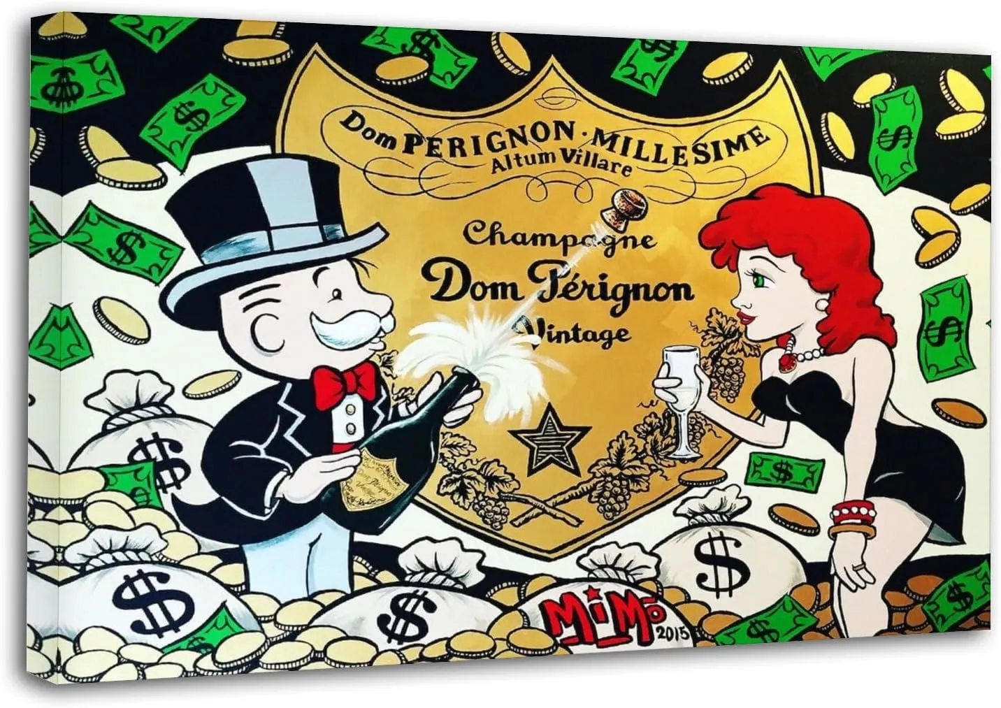 Alec-Monopolys Dom Perignon Canvas Art Poster And Wall Art Picture Print Modern Family Bedroom Decor Posters 24x36inch(60x90cm)