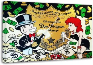 Alec-Monopolys Dom Perignon Canvas Art Poster And Wall Art Picture Print Modern Family Bedroom Decor Posters 24x36inch(60x90cm)