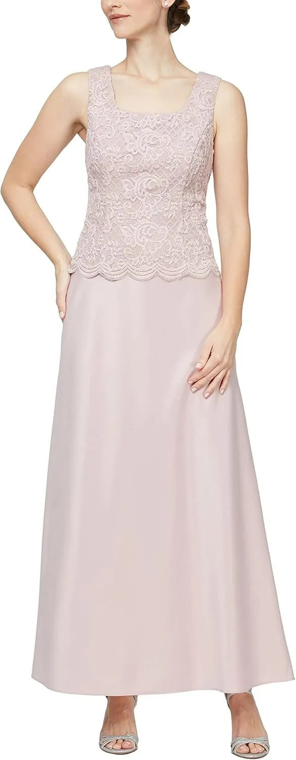 Alex Evenings Women's Two Piece Mother of The Bride Dress with Lace Jacket (Petite and Regular Sizes)