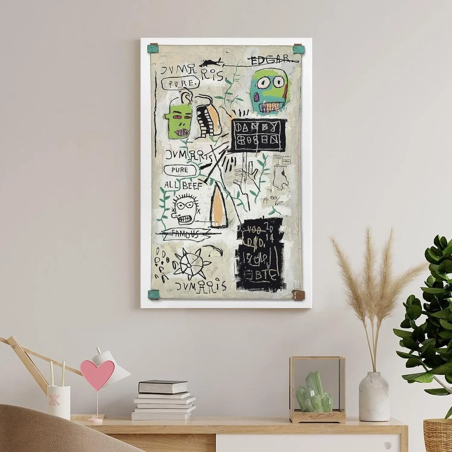 ALiOU Michel Basquiat Danny Rosen Michel Basquiat Poster Picture Print Wall Art Poster Painting Canvas Posters Artworks Room Aesthetic 20x30inch(50x75cm)