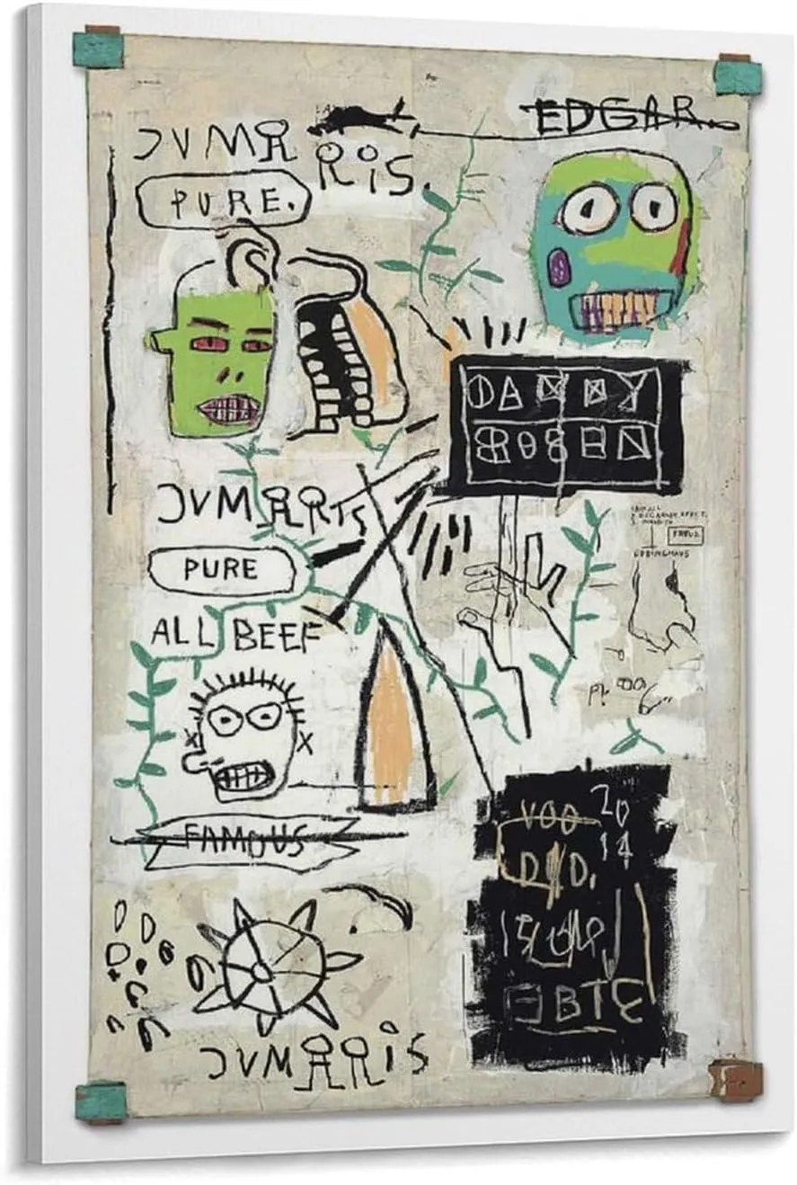 ALiOU Michel Basquiat Danny Rosen Michel Basquiat Poster Picture Print Wall Art Poster Painting Canvas Posters Artworks Room Aesthetic 20x30inch(50x75cm)