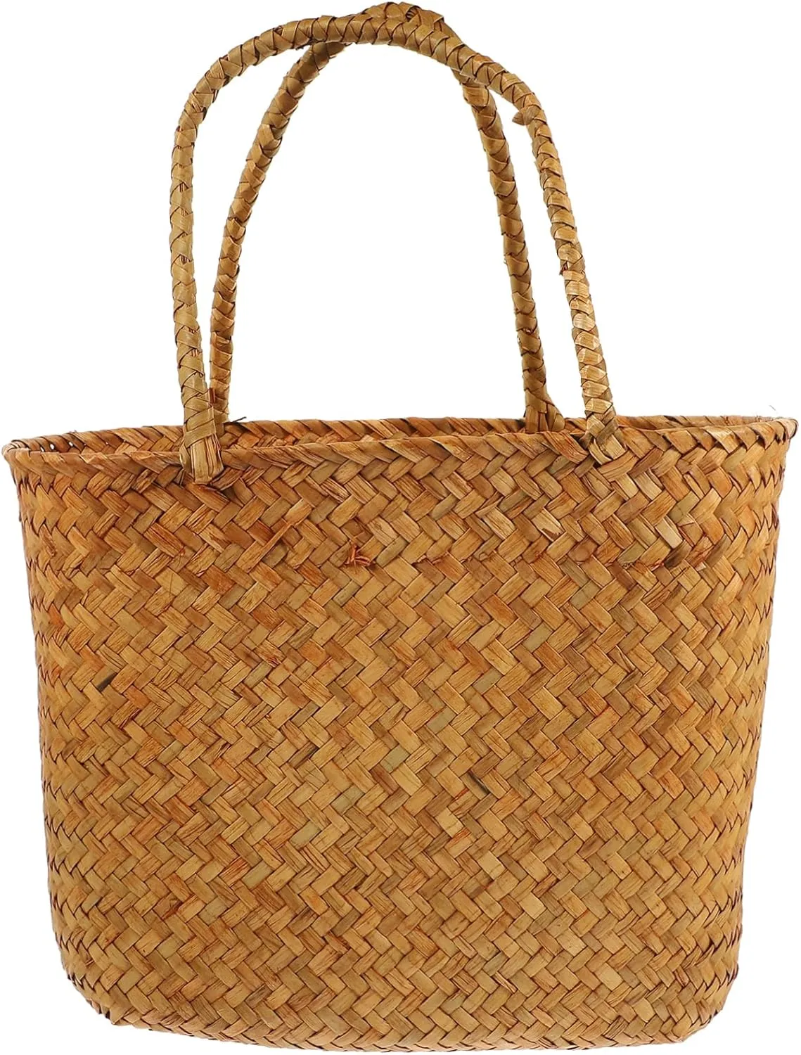 Alipis African Market Basket Woven Straw Grocery Beach Shopping Wicker Picnic Wine Tote Willow Shoulder Bags Purse for Summer Travel
