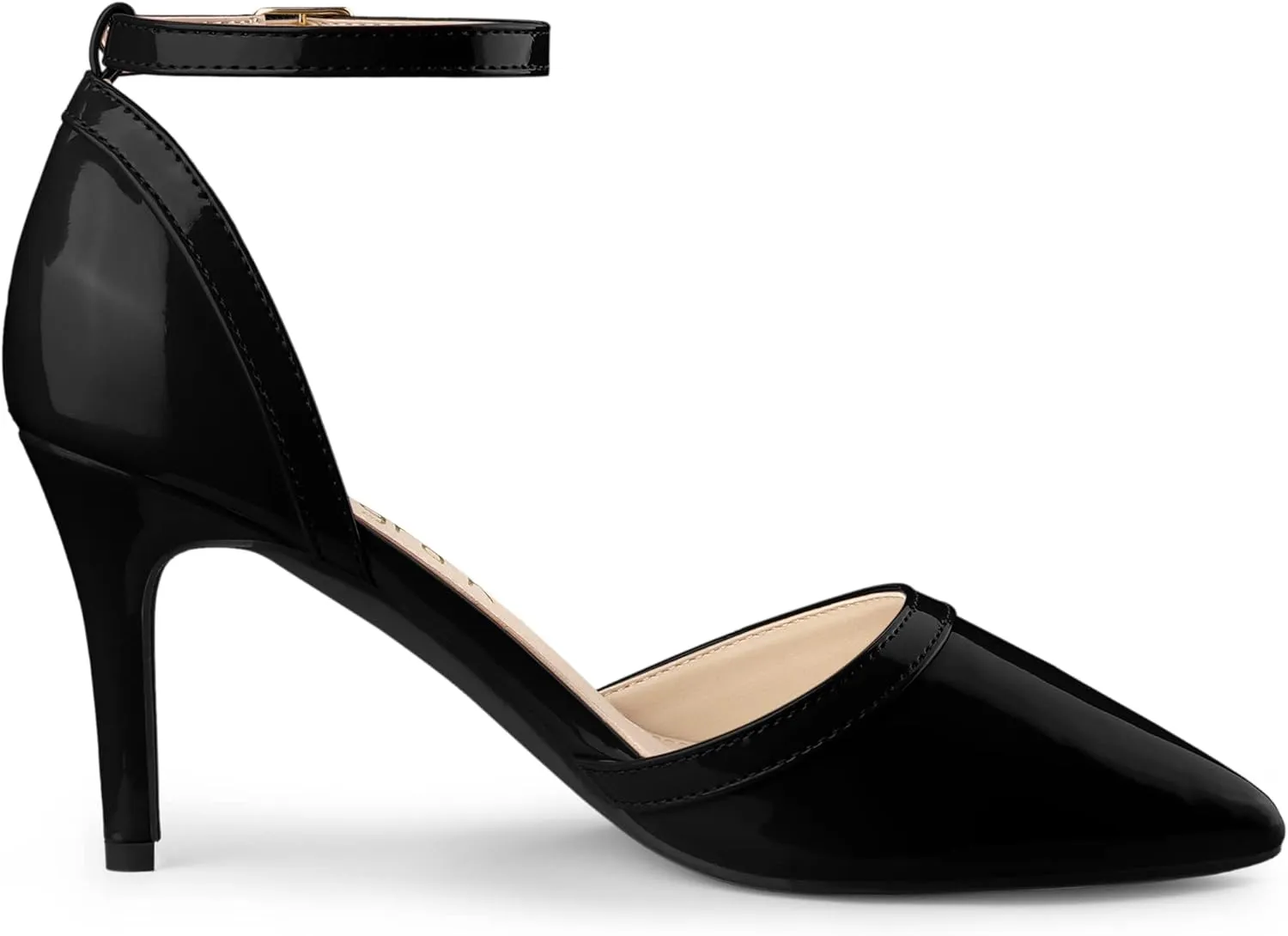 Allegra K Women's Pointed Toe Stiletto High Heel Pumps Ankle Strap Wedding Bridal Evening Party Dress Shoes