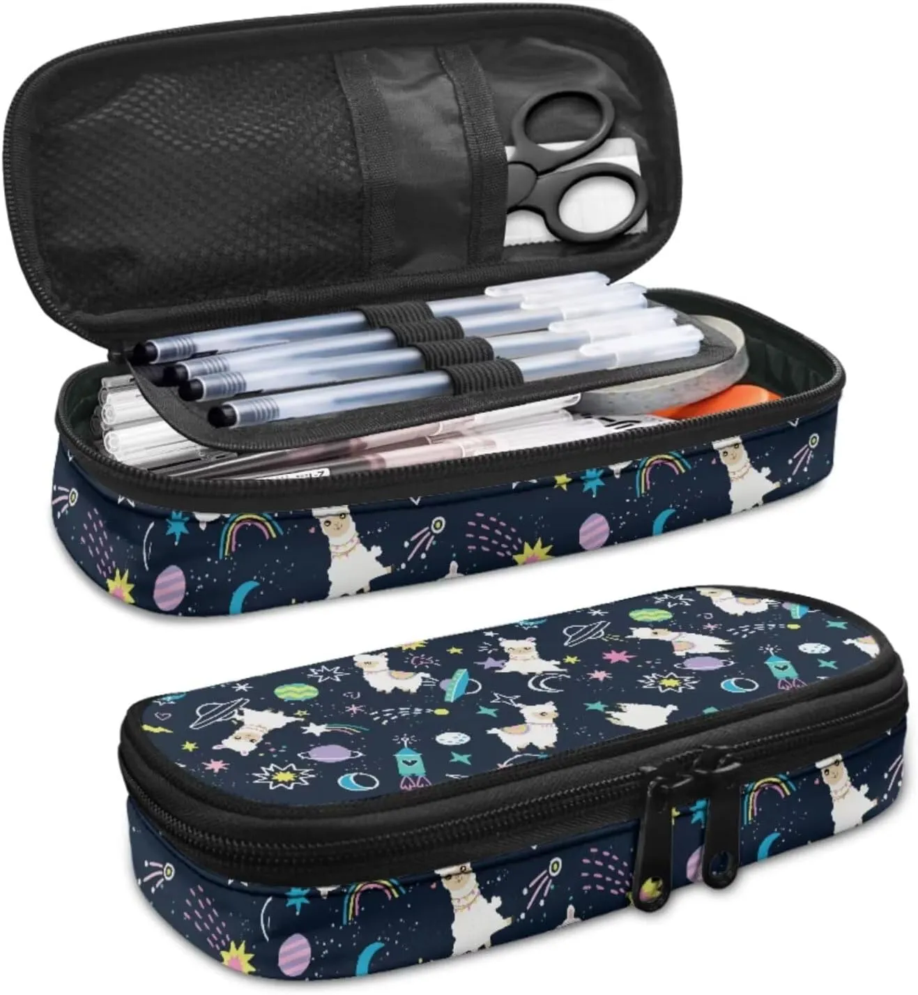 Alpaca Backpack with Lunch Bag for Girls Teens 5th to 7th Grade Leakproof Backpack Lunch Bag for Kids Fashion Shoulder Bag Pencil Case for Secondary Schools