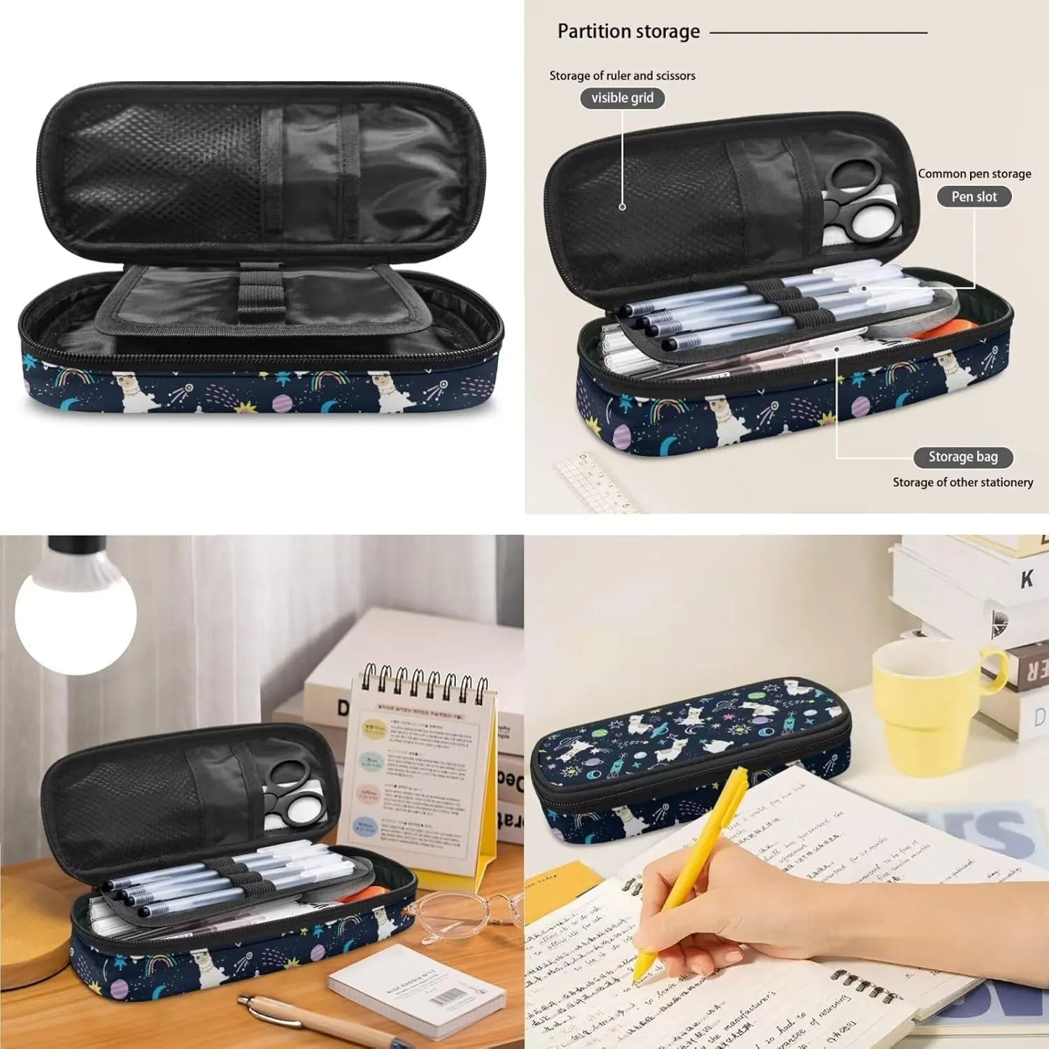 Alpaca Backpack with Lunch Bag for Girls Teens 5th to 7th Grade Leakproof Backpack Lunch Bag for Kids Fashion Shoulder Bag Pencil Case for Secondary Schools