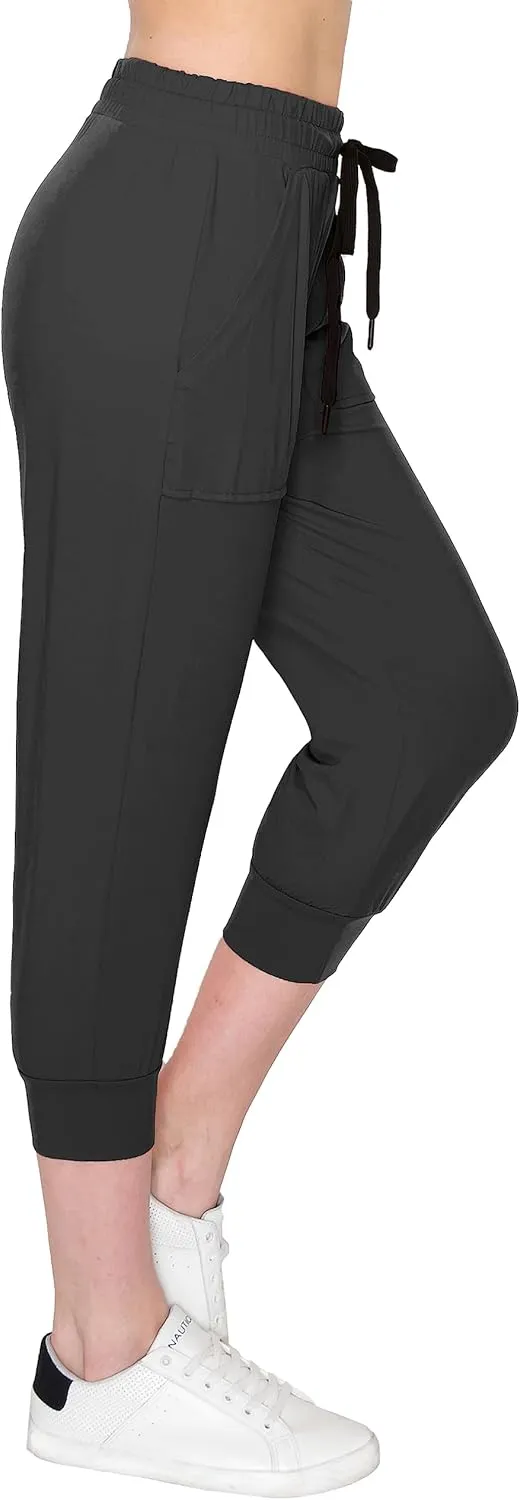 ALWAYS Women's Capri Jogger Sweatpants - Premium Soft Stretch Lightweight Pants with Pork Chop Pockets
