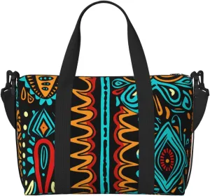Ancient Egypt Travel Bag, Ethnic African Weekender Overnight Bag, Shoulder Travel Duffel Bag Carry On Gym Bag for Women Men
