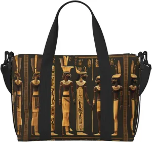 Ancient Egyptian Hieroglyph Personal Item Travel Bags for Women - Durable Travel Duffel Bags, Gym Bags for Overnight Trips