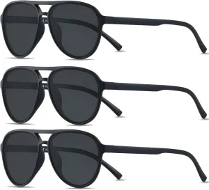 ANDWOOD Retro Polarized Aviator Sunglasses for Women Men Classic 70s Vintage Trendy Square Aviators
