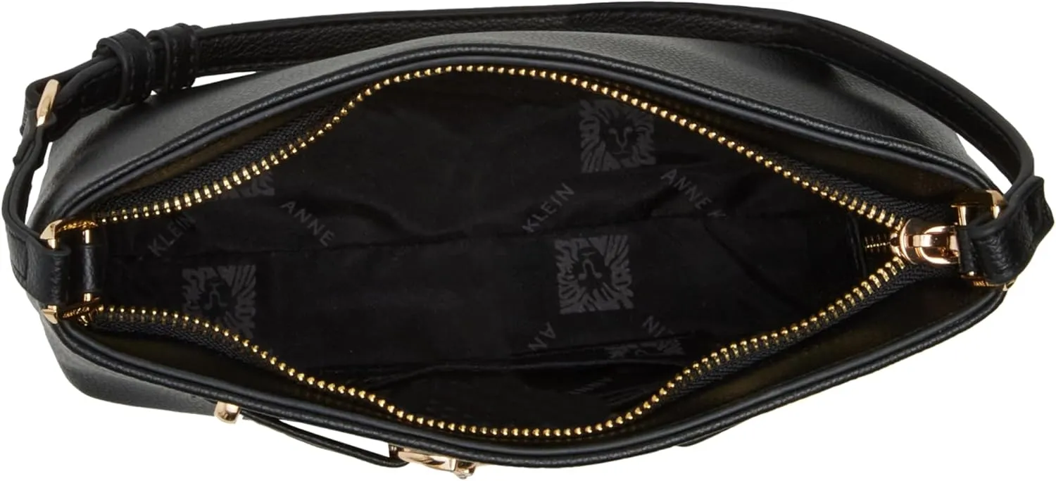 Anne Klein East West Crystal Horsebit Shoulder Bag