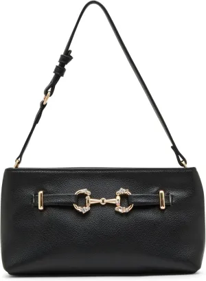 Anne Klein East West Crystal Horsebit Shoulder Bag